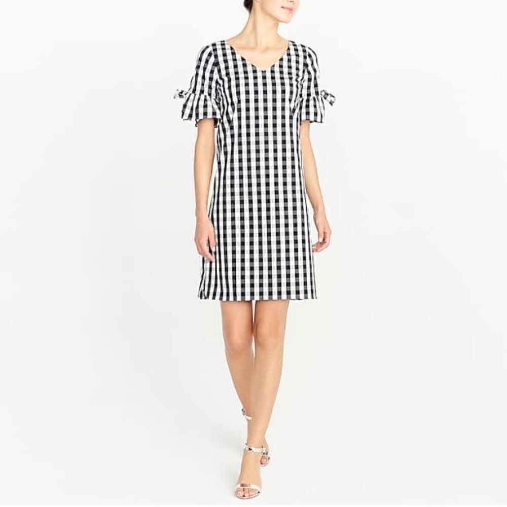 J Crew ruffle sleeve shift dress